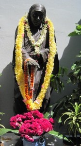 Decorated statue of Mother Teresa at Mother House, Kolkata